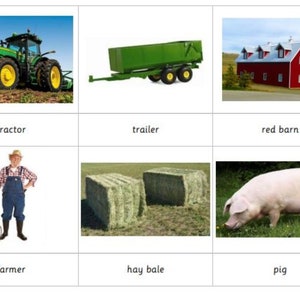Montessori Farm Life 3 Parts Cards Digital PDF Download Printable Homeschool Classroom Nomenclature Flash Cards