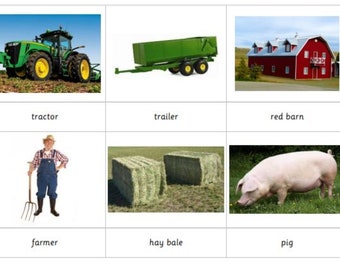 Montessori Farm Life 3 Parts Cards Digital PDF Download Printable Homeschool Classroom Nomenclature Flash Cards