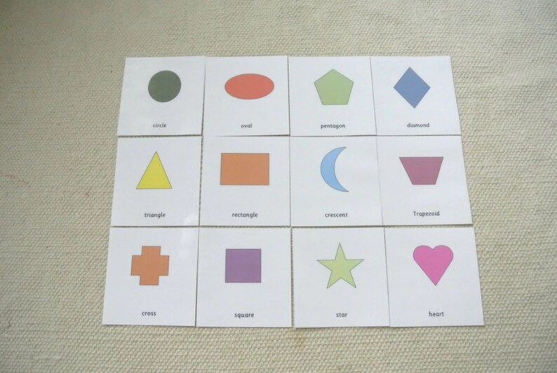 Montessori Geometric Shape Cards 3 Parts Cards