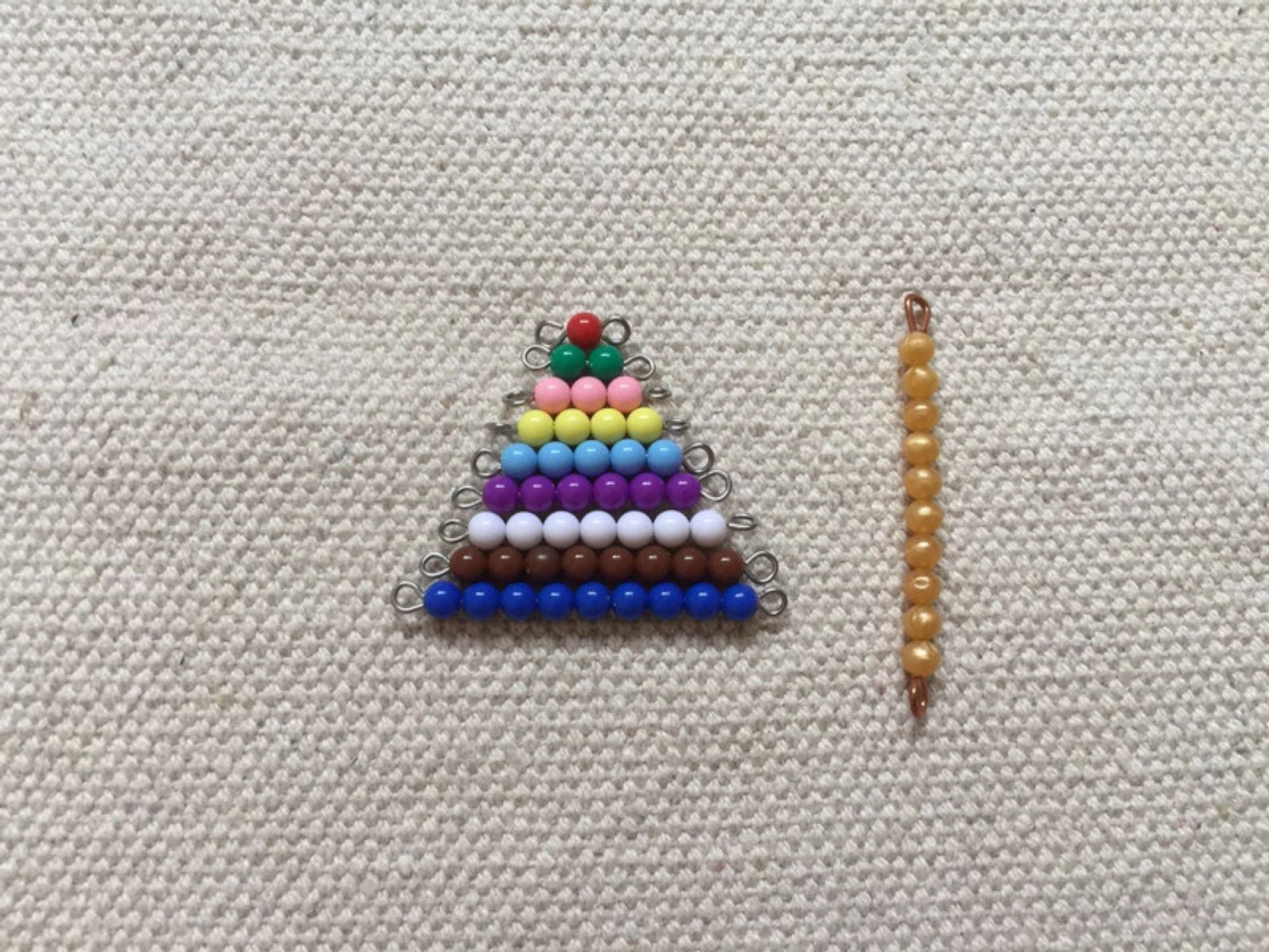 Montessori Bead Stairs Number Math 1-10 3 Parts Nomenclature Flash ...