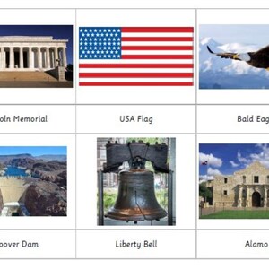 Montessori U.S. monuments 5 Parts Cards Digital PDF Download Printable Homeschool Classroom Nomenclature Flash Cards