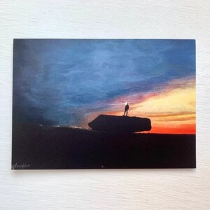 The Lone Hiker A4 Print / Pintado a mano / Naturaleza / Caminar / Soledad / Senderismo / Impresión de Bellas Artes /