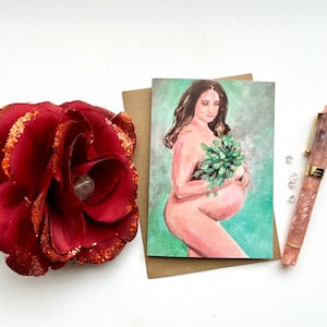 Doce Charlotte | cartão comemorativo | Gravidez | Mãe e bebê | Nova mamãe | Chá de bebê | Maternidade | Arte na gravidez | Cartão de arte|