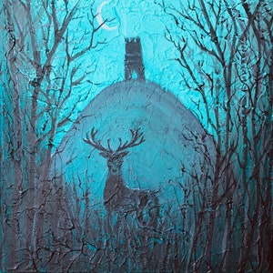 The Avalon Stag Print | Glastonbury Tor | Mists of Avalon | Solstice | Avalon | Glastonbury | Sacred Animal | Sacred Sites | Stag