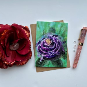 Lila Pfingstrose | Pfingstrosen | Grußkarte | Lila Blume | Blume | Blumen | Kunstkarte |