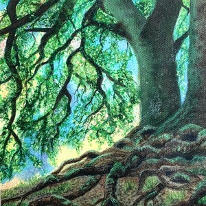 The Avebury Wishing Tree | Fine Art Print | Avebury Stones | Tree of Life | Avalon | Hand Painted | Sacred Sites | Sacred Trees |