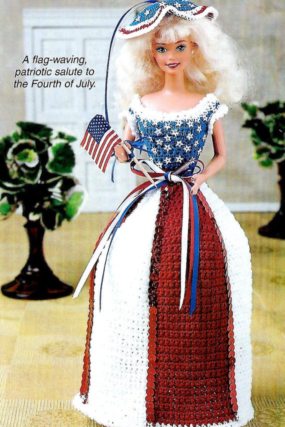 Middelen Vegen Bewolkt Barbie's 4th of July Dress Crochet PDF Digital Download - Etsy