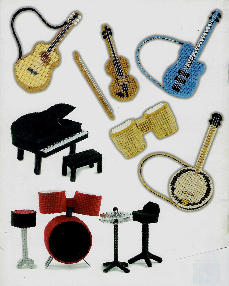 11 Musical Instruments Barbie Plastic Canvas Patterns / Barbie Etsy