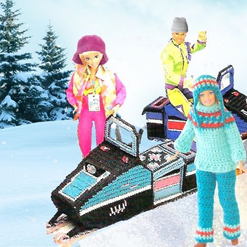 Snowmobile for Barbie or Fashion Doll Dollhouse Plastic Etsy