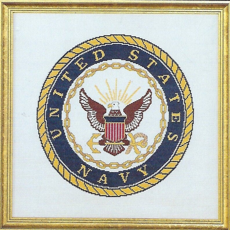US Navy Cross Stitch Pattern / Chart Insignia Needlepoint Etsy Sweden
