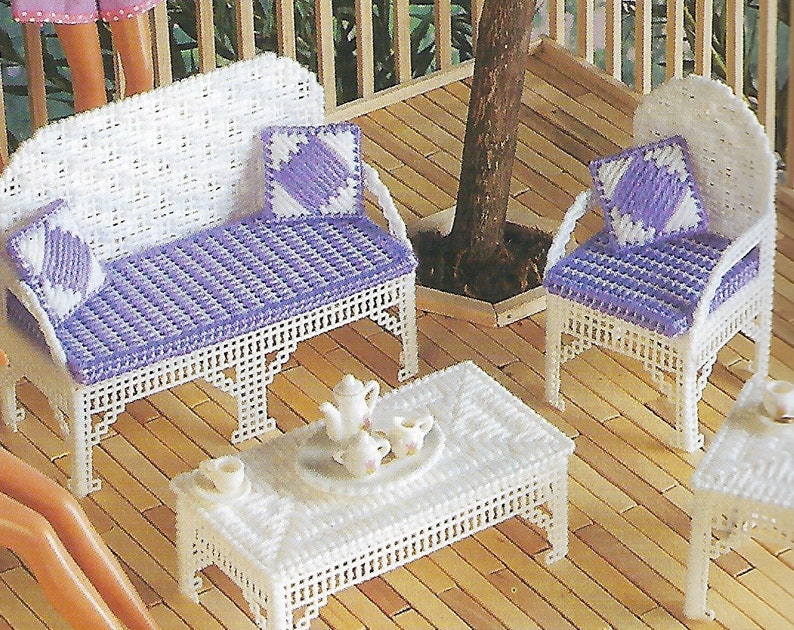 Fashion Doll Patio Furniture Barbie Wickerlook Furniture Etsy