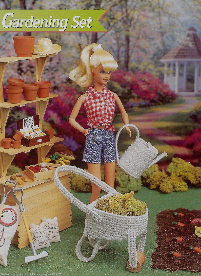 Digital Download Barbie Garden Wheel Barrel Plant Watering Etsy