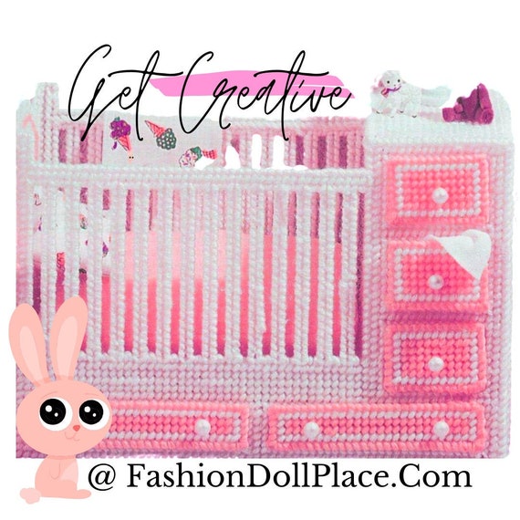 Barbie Baby Crib With Drawers Highchair Nursery Instant Etsy