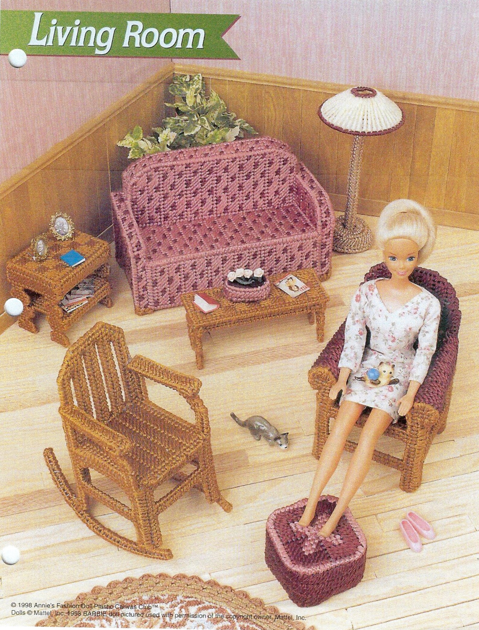 Living Room for Fashion Doll. Plastic Canvas Patterns for 16 Etsy