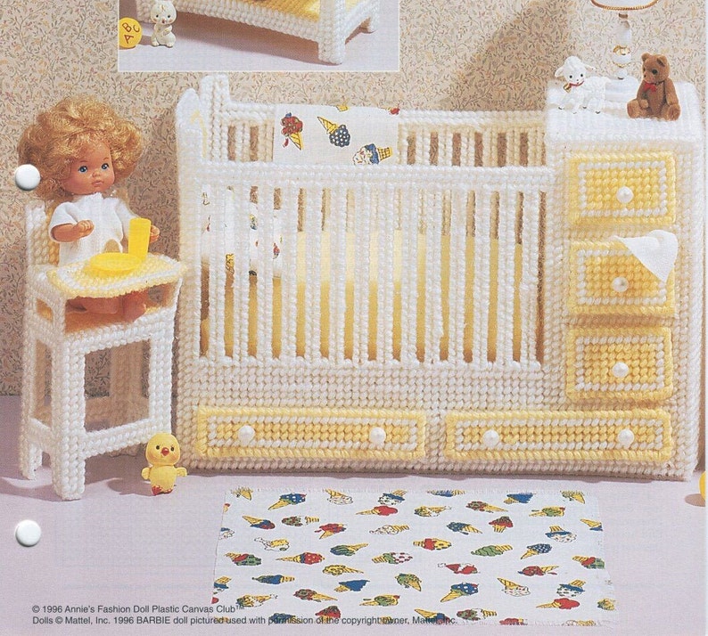 Barbie Baby Crib with Drawers Highchair Nursery instant Etsy