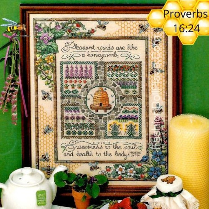 Bee Cross Stitch PDF Patterns Needlecraft Etsy