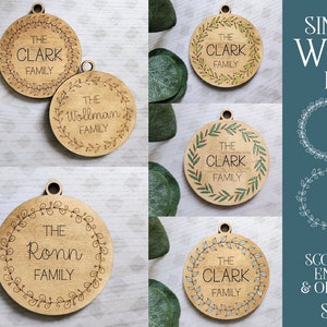 Enkele lijn krans SVG, krans SVG bundel, Lasergesneden bestanden, Lasergesneden ornament, Glowforge gesneden bestand, Lasergesneden krans, krans Svg, Glowforge