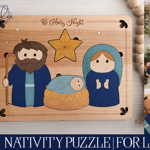 Nativity Puzzle, Laser Cut Nativity, Laser Cut File, Glowforge Nativity, Glowforge Cut File, Laser Christmas, Glowforge Christmas, Nativity