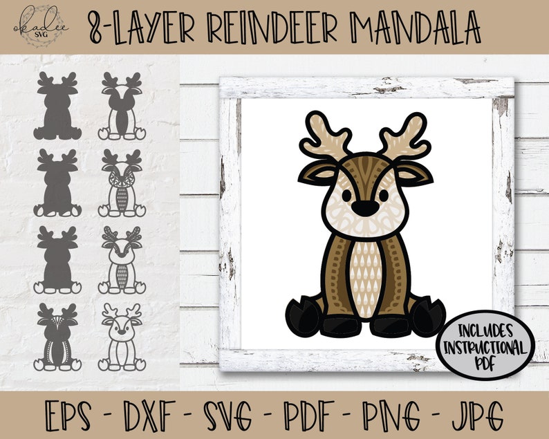 Download Baby Gift Christmas Mandala Animal Mandala Baby Shower Nursery Decor 3d Reindeer Mandala Svg Layered Mandala Svg 3d Mandala Svg Clip Art Art Collectibles