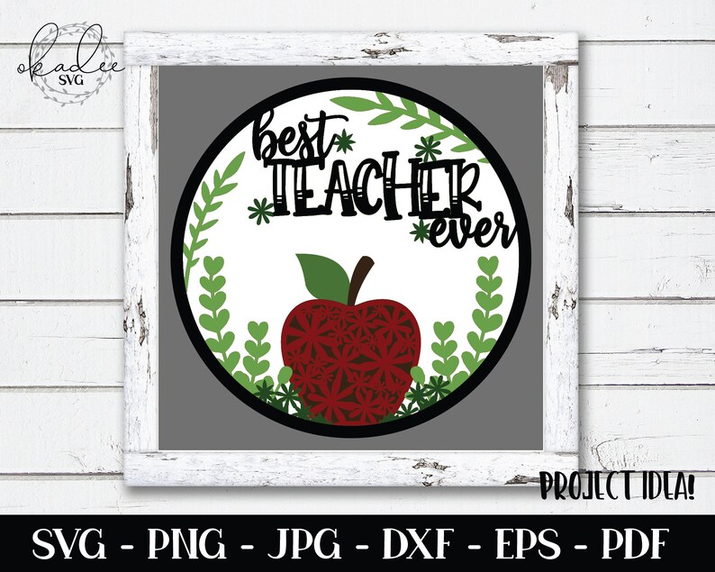 Download Teacher Appreciation Gift Instant Download Best Teacher Ever Svg Silhouette Cricut Shadow Box Svg Layered Mandala Svg Teacher Gift Clip Art Art Collectibles