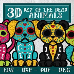 3D Tag der Toten, 3D SVG, Dia de los Muertos SVG, Tag der Toten SVG, 3D Halloween, Layered Mandala, Layered Mandala Svg, 3D Mandala, dxf