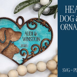 Laser Cut File, Glowforge, Cat Ornament, Christmas Ornament, Dog Ornament, Laser Cut Ornament, Laser Christmas SVG, Glowforge Ornament