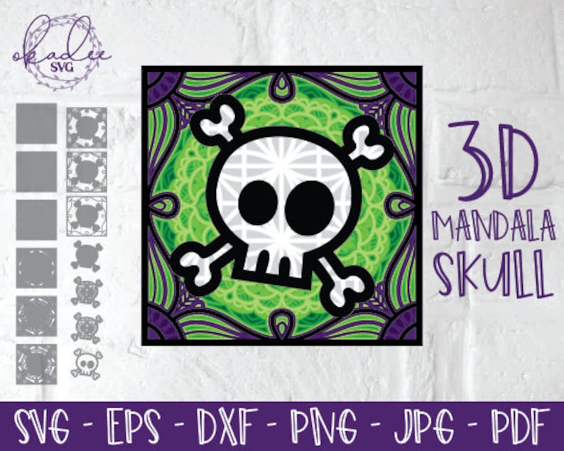Download Clip Art Layered Skull Mandala 3d Mandala Skull Cricut File Halloween Mandala Svg 3d Halloween Skull Skull Shadowbox Svg Silhouette File Dxf Art Collectibles