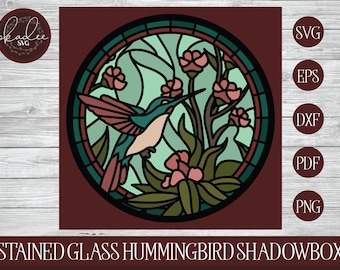 3D Hummingbird Shadowbox, Hummingbird SVG, Stained Glass Shadowbox, 3D Mandala, Hummingbird Shadowbox, 3D Hummingbird SVG