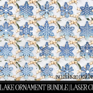Laser Cut Ornament SVG, Glowforge Ornament, Snowflake Ornament, Laser File, Laser Cut Snowflake, Glowforge Snowflake, Ornament Cut File