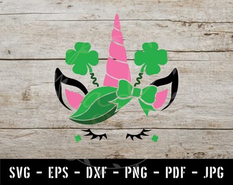 St. Patrick's SVG, Unicorn SVG, Monogram SVG, Instant Download, Cut File, Cricut, Silhouette, Sublimation
