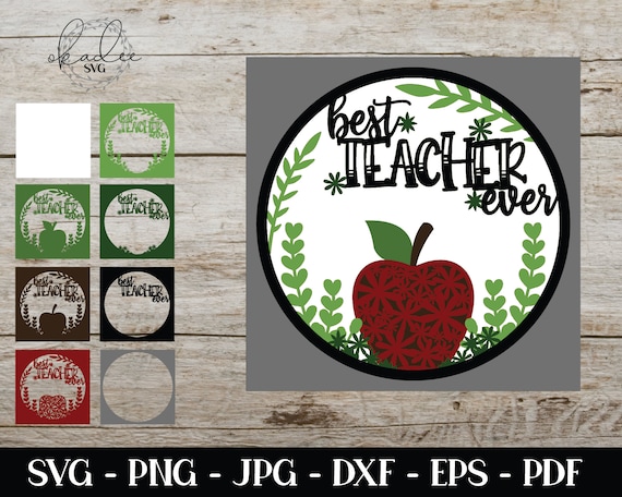 Download Instant Download Teacher Gift Silhouette Cricut Teacher Appreciation Gift Best Teacher Ever Svg Layered Mandala Svg Shadow Box Svg Clip Art Art Collectibles Seasonalliving Com