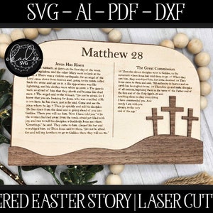 História de Páscoa SVG, Arquivo Ele Ressuscitou, Glowforge Páscoa, Arquivo Laser, Páscoa Jesus SVG, Laser Páscoa SVG, Arquivo de Corte de Páscoa, Arquivo Cruzado a Laser