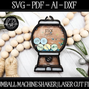 Gumball Shaker File, Laser Cut Shaker, Glowforge Ornament, Shaker Ornament File, Ornament Bundle, Gumball Ornament File, Laser Shaker File