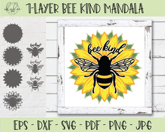 Download 3d Bee Kind Mandala 3d Mandala Svg 3d Sunflower Mandala 3d Etsy