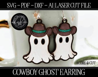 Cowboy Geist Ohrringe SVG: Laser Cut Datei für Glowforge (Digitaler Download