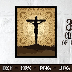 Cruz 3D de Jesus, Páscoa 3D, Mandala 3D Svg, Páscoa Svg, Jesus Svg, Jesus na Cruz, Decoração de Páscoa, Svg Religioso, Svg Cristão, Cruz 3D