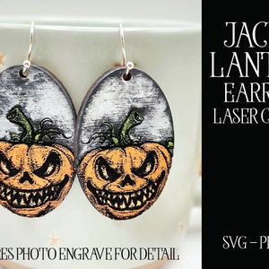 Halloween boucle d&#39;oreille SVG, fichier laser boucle d&#39;oreille, boucle d&#39;oreille Glowforge, fichier laser citrouille, Jack o Lantern boucle d&#39;oreille SVG, Halloween découpé au laser, boucle d&#39;oreille