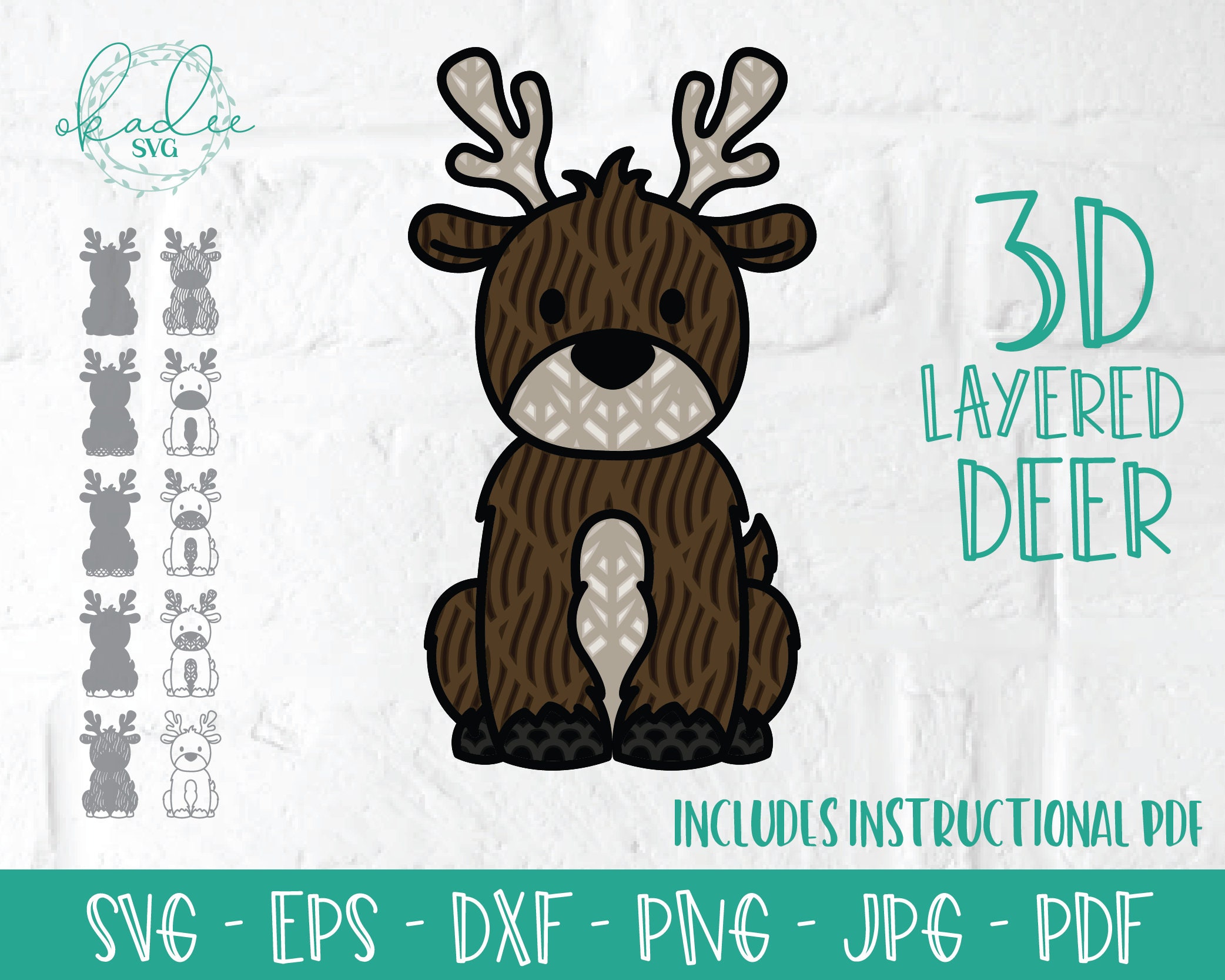 Download 3d Layered Deer 3d Mandala Forest Animal Layered Svg Deer Etsy