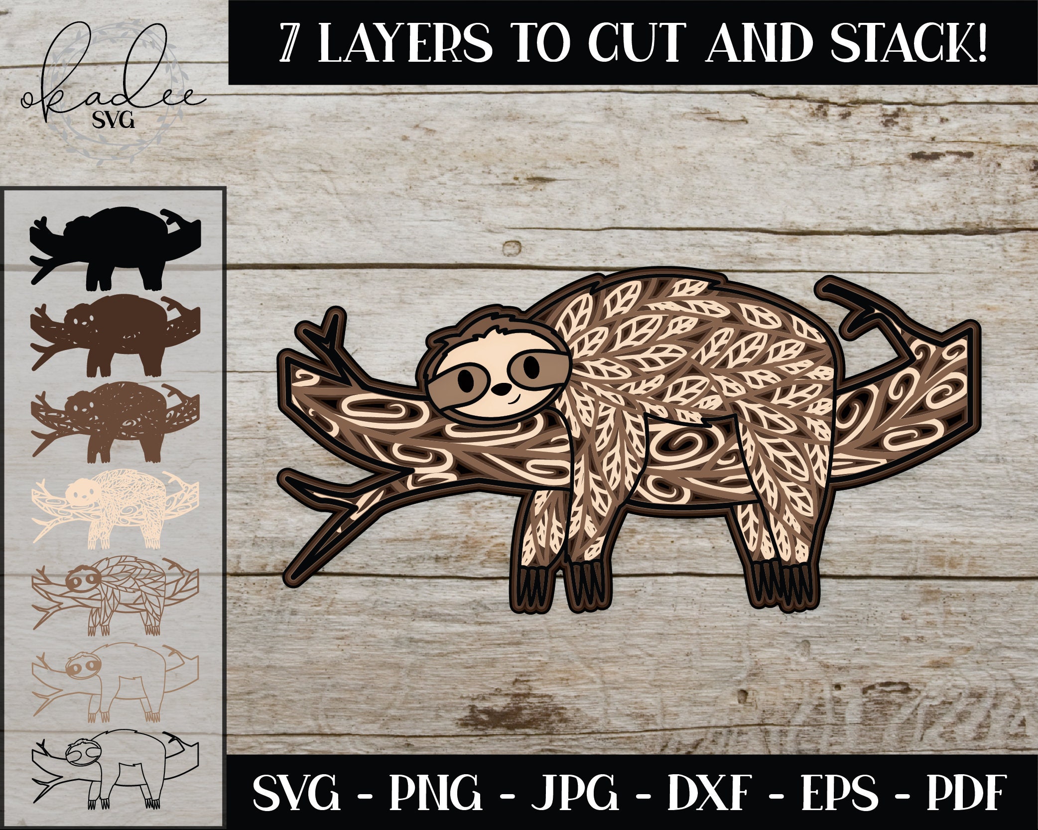 Download 3D Mandala SVG Layered Mandala SVG Sloth SVG Layered Sloth ...