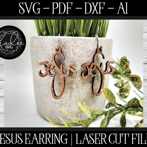 Easter Earring SVG, Jesus Cross Earring, Glowforge Easter, Laser File, Christian Laser, Christian Earring, Easter Cut File, Laser Earring
