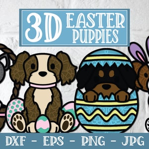 3D Ostern Welpen, 3D Hund SVG, 3D Ostern SVG, Ostern Mandala, Ostern Papercut, Hund Mandala SVG, Osterhase Svg, Ostern Svg, 3d Mandala Svg