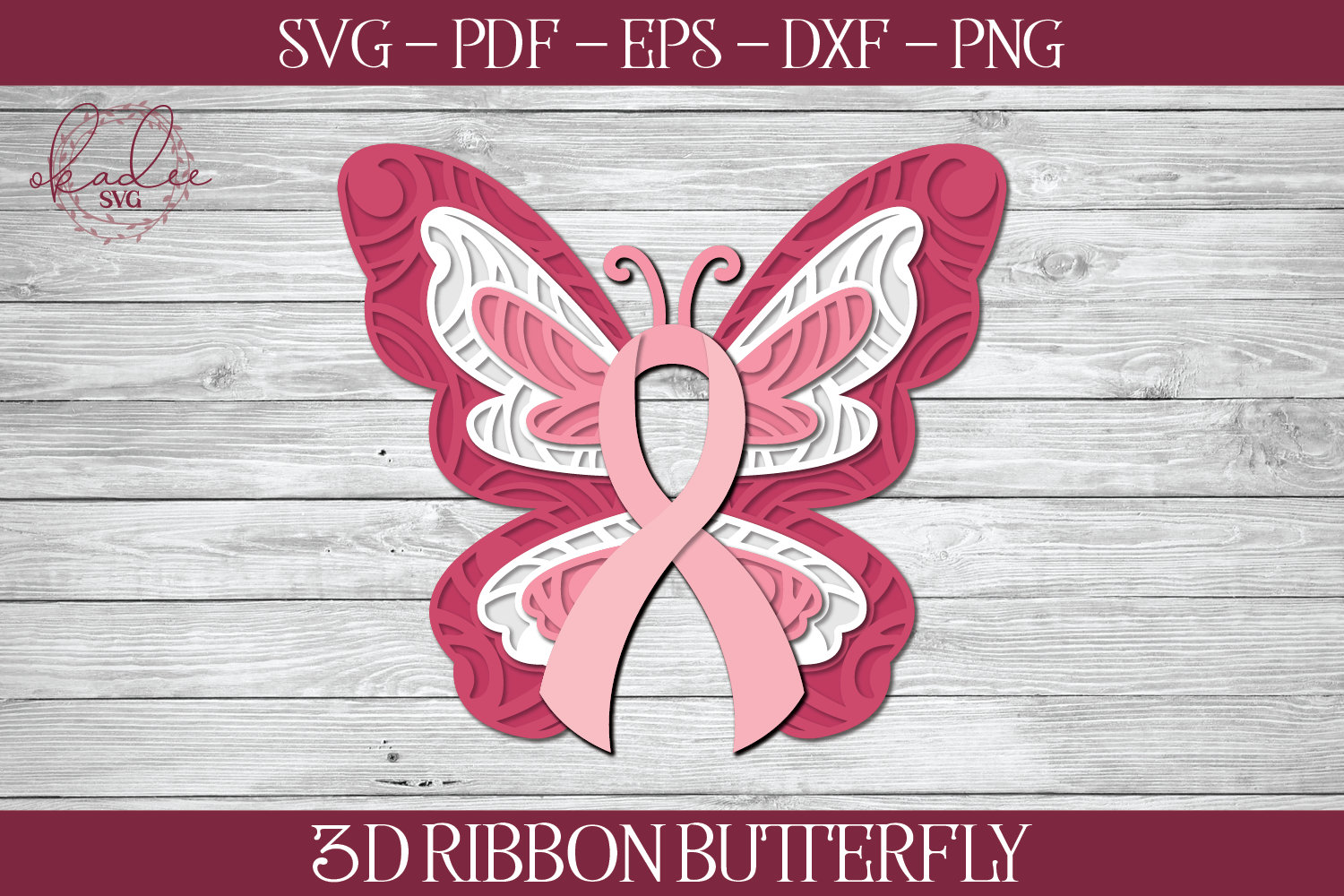 3D Cancer SVG, Papercut Cancer Ribbon, 3D Butterfly SVG, Cancer ...