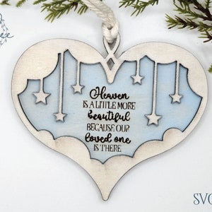 Forever in my Heart Ornament, Laser Cut SVG, Laser Cut File, Christmas Ornament, Memorial Ornament, Laser Memorial, Glowforge File, Laser