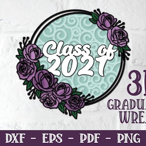 Corona di laurea 3D, Fiore 3D SVG, 3D Graduation SVG, Classe di 2021 SVG, Mandala Svg a strati, 3D Mandala Svg, Corona floreale Svg, 2021 svg