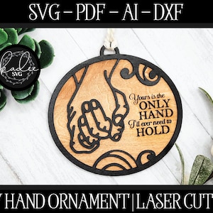 Somente arquivo de laser manual, ornamento de corte a laser, arquivo Glowforge, SVG a laser, arquivo de corte de casamento, ornamento a laser, SVG Glowforge, aniversário de laser