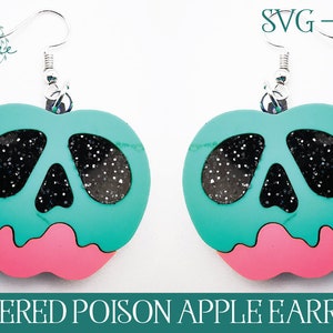 Laser Cut File, Glowforge, Layered Earring SVG, Halloween Earring, Laser Cut Earring, Poison Apple Earring, Glowforge Earring, Halloween SVG