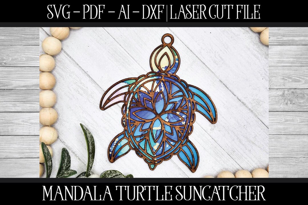 Turtle Suncatcher File, Laser Cut Suncatcher, Glowforge Suncatcher ...