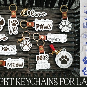 Pet Keychain SVG Bundle, Dog Keychain Laser, Laser Cut Files, Laser SVG Bundle, Glowforge Cut Files, Laser Keychain Bundle, Dog Laser Svg