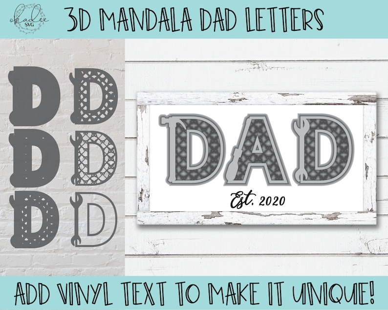 Download 3D Dad SVG 3D Mandala SVG Shadowbox SVG Father's Day | Etsy