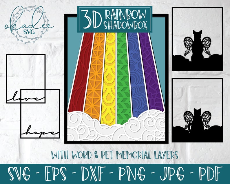 Download 3D Rainbow Mandala SVG Layered Rainbow Shadowbox Rainbow ...